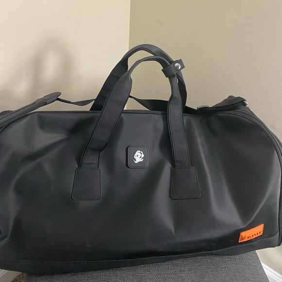 Men’s Black Stitch Large Golf Duffle Bag with Leather Trim - Picture 1 of 14
